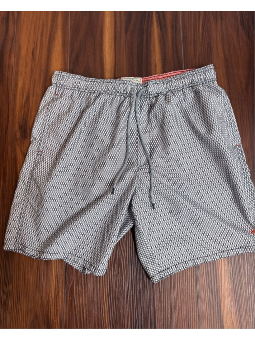 Men's Ted Baker Swim Trunks XL White Black Geometric Print